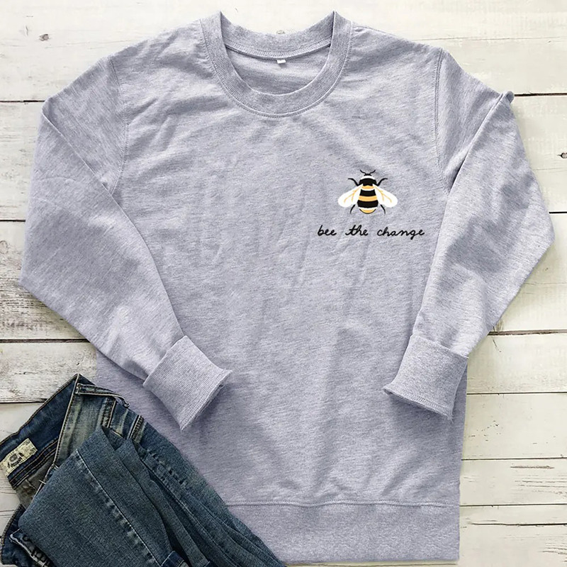 Sweatshirt Bee the change - modèle gris