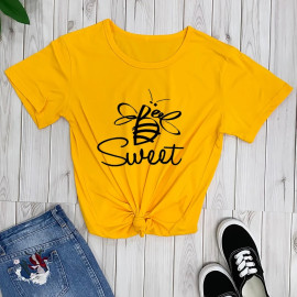 abeille graphique et BEE stylisé - jaune
