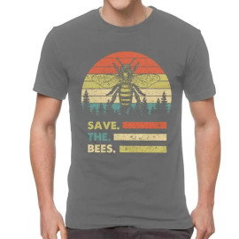 T-shirt save the bees - gris