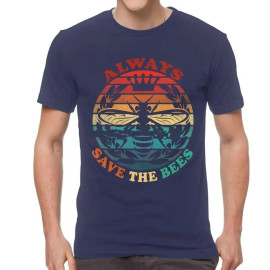 T-shirt always save the bees - bleu marine