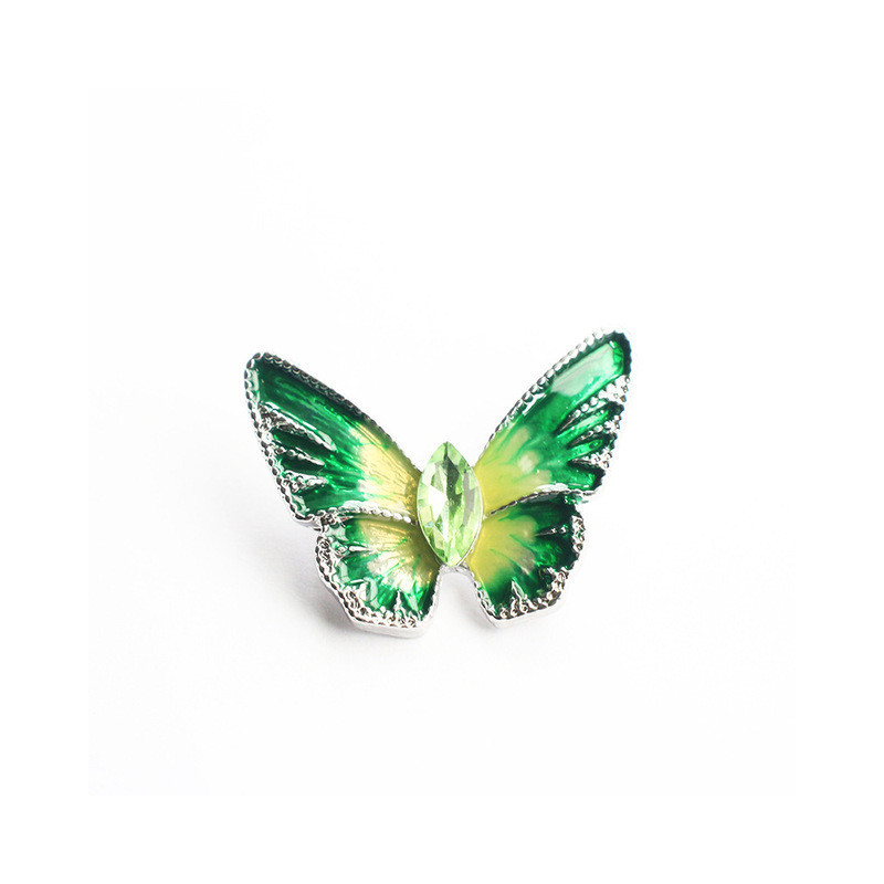 Broches Papillon en Cristal et petits Strass à la Mode Couleur Vert