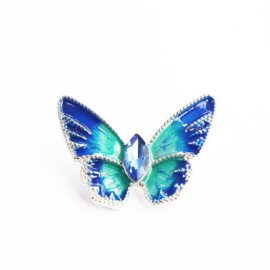 Broches Papillon en Cristal et petits Strass à la Mode Couleur Bleu