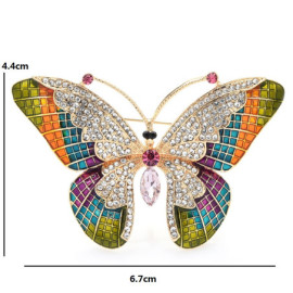 Broche Papillon Multicolore Dimensions