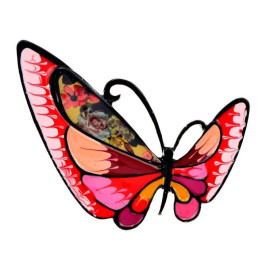 Broche Papillon Étincelante Couleur Rouge