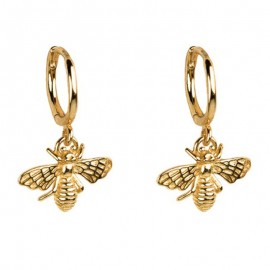 magnifiques Boucles d'oreilles goutte d'abeille plaqué or