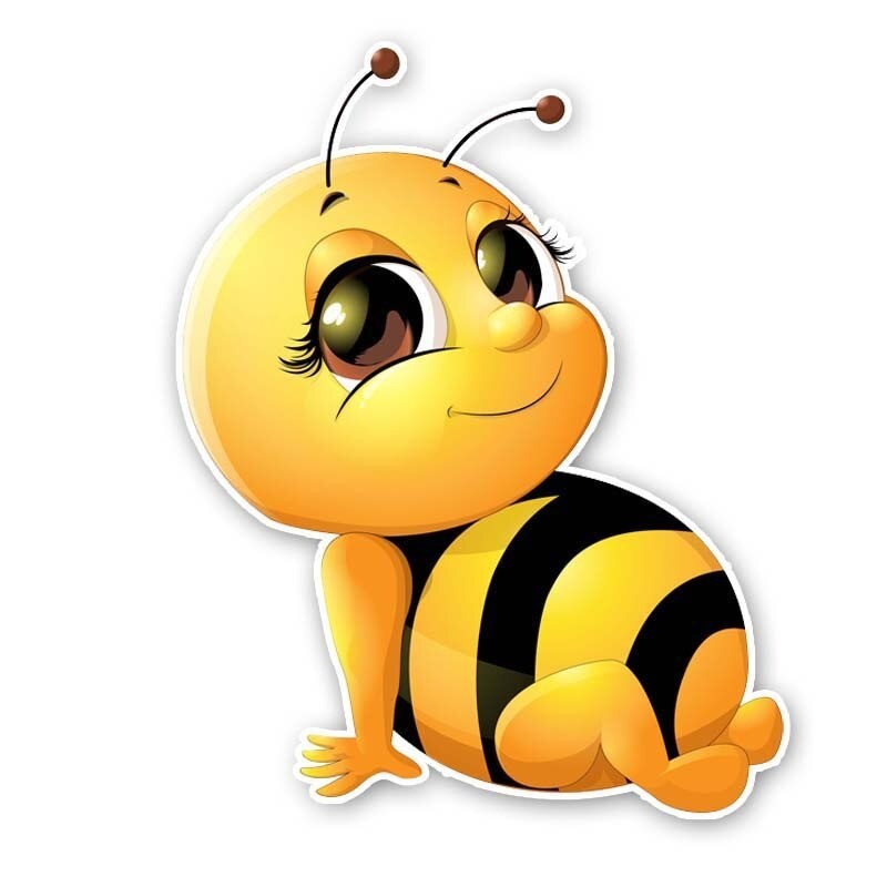 Autocollant abeille souriante 14.9cm x 18.7cm