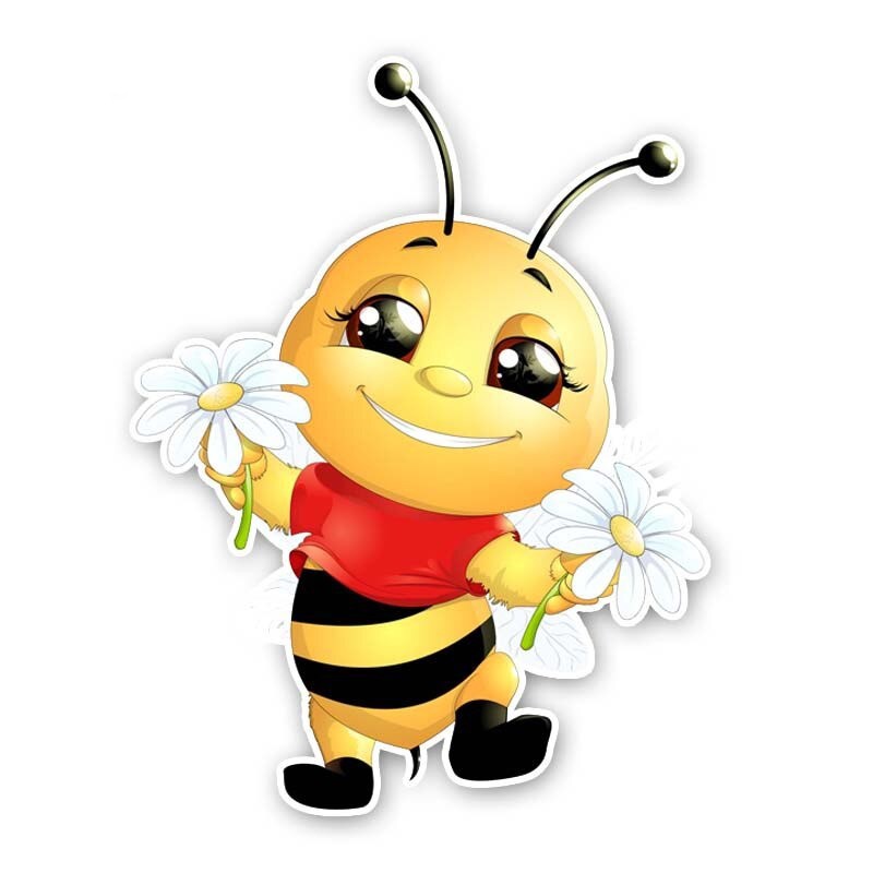 Autocollant abeille A Happy Little Bee  14 cm  x 18.2 cm